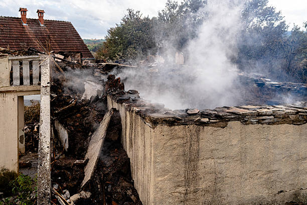 Professional Fire Damage Restoration technician working in Preston, WA